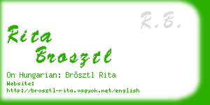 rita brosztl business card