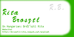 rita brosztl business card